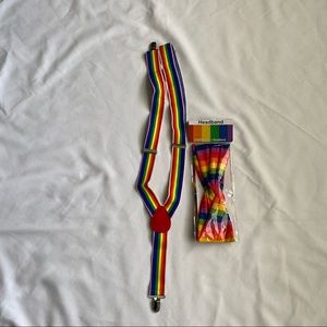 RAINBOW(PRIDE) SUSPENDERS AND HEADBAND